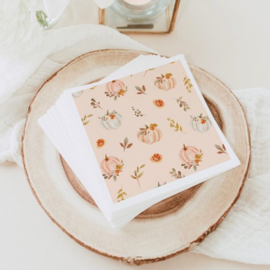 Floral boho herfst kleine pompoen verjaardag servet