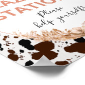 Floral Boho Highland Koe Birthday Party Sign Poster (Hoek)