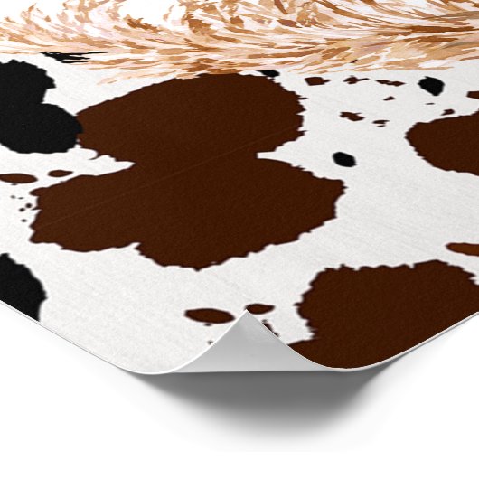 Floral Boho Highland Koe Birthday Welkom Poster (Hoek)