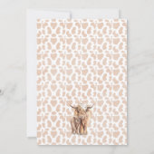 Floral Boho Highland Koe Calf Baby shower Invitati Kaart (Achterkant)