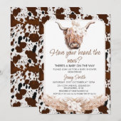 Floral Boho Highland Koe Koe Print Baby shower Kaart (Voorkant / Achterkant)