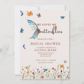 Floral Boho Hij geeft me vlinders Vrijgezellenfees Kaart (Voorkant)