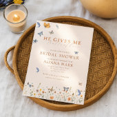 Floral Boho Hij geeft me vlinders Vrijgezellenfees Kaart