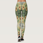 Floral Boho Hippie Sunflower Leggings (Achterkant)