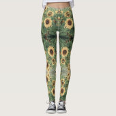 Floral Boho Hippie Sunflower Leggings (Voorkant)