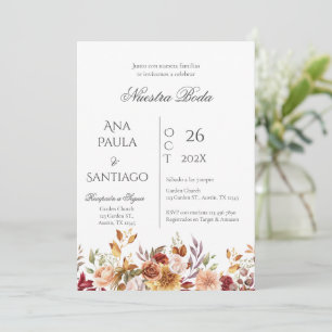 Floral Boho Huwelijksuitnodiging Kaart