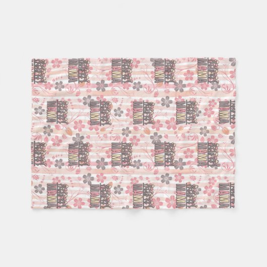 Floral Boho Mama Fleece Deken (Voorkant (Horizontaal))