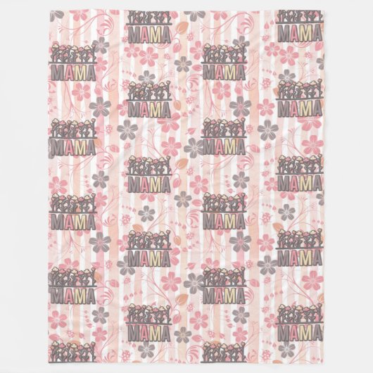Floral Boho Mama Fleece Deken (Voorkant)