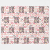 Floral Boho Mama Fleece Deken (Voorkant (Horizontaal))