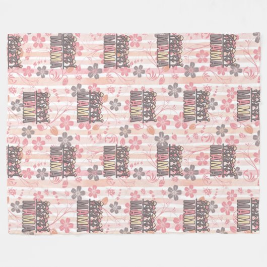 Floral Boho Mama Fleece Deken (Voorkant (Horizontaal))