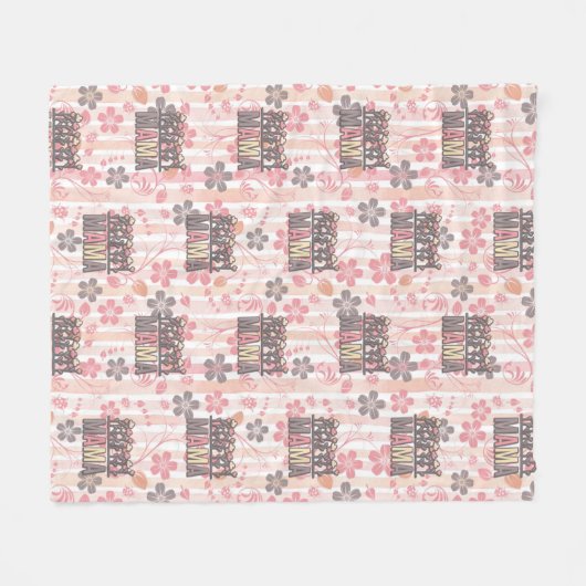 Floral Boho Mama Fleece Deken (Voorkant (Horizontaal))