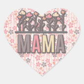 Floral Boho Mama Hart Sticker (Voorkant)