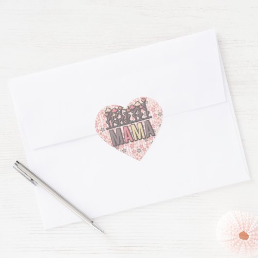 Floral Boho Mama Hart Sticker (Envelop)