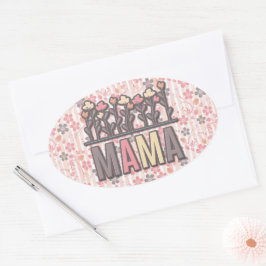 Floral Boho Mama Ovale Sticker