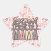 Floral Boho Mama Ster Sticker (Voorkant)