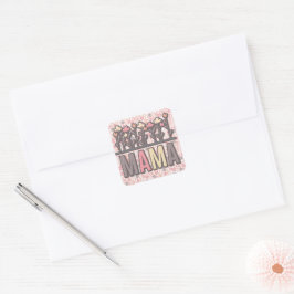 Floral Boho Mama Vierkante Sticker