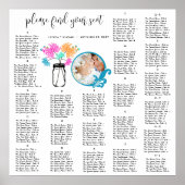 Floral  Boho Mason Jar White Achtergrond Poster (Voorkant)
