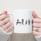 Floral Boho Minimal Auntie Two-Tone Coffee Mok