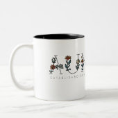 Floral Boho Minimal Auntie Two-Tone Coffee Mok (Links)