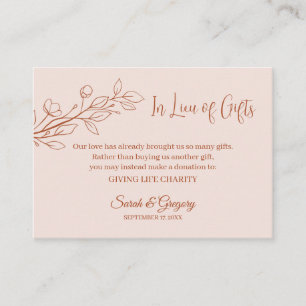 Floral Boho minimalistische "In plaats van geschen Informatiekaartje