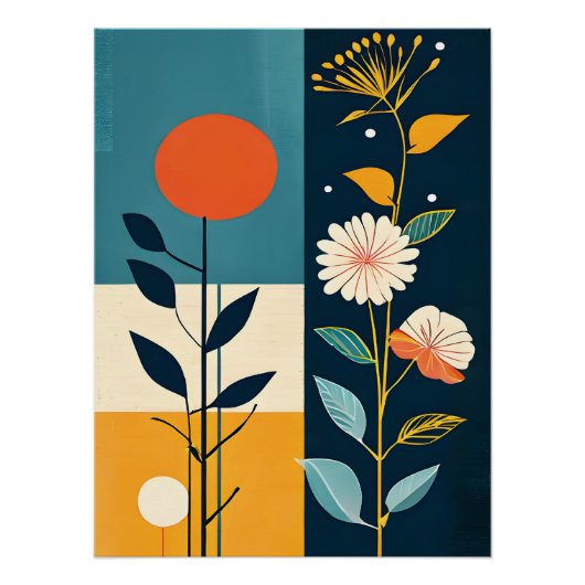 Floral Boho Modern Poster (Voorkant)