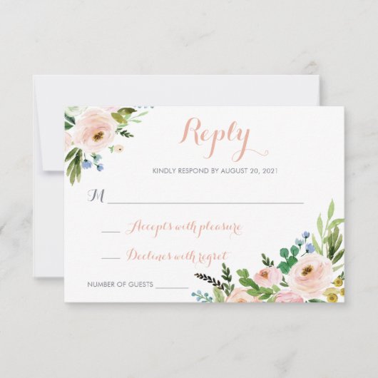 Floral Boho Modern Respond Card RSVP (Voorkant)