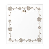 Floral Boho Monogram Bruin | Notitieblok (Voorkant)