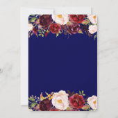 Floral Boho Navy Blue Bridal - douche Kaart (Achterkant)