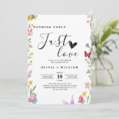 Floral Boho Niets Fancy Alleen Liefde Trouwen Kaart (Staand voorkant)