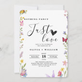 Floral Boho Niets Fancy Alleen Liefde Trouwen Kaart (Voorkant)