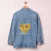 Floral Boho paddenstoelen en kikkers Monogram Denim Jacket (Hangar)