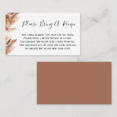 Floral Boho Pampas brengt een recept-Vrijgezellenf Visitekaartje (Voorkant / Achterkant)
