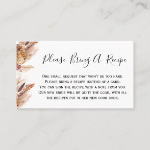 Floral Boho Pampas brengt een recept-Vrijgezellenf Visitekaartje