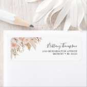 Floral Boho Pampas Grass Wedding Label (Insitu)