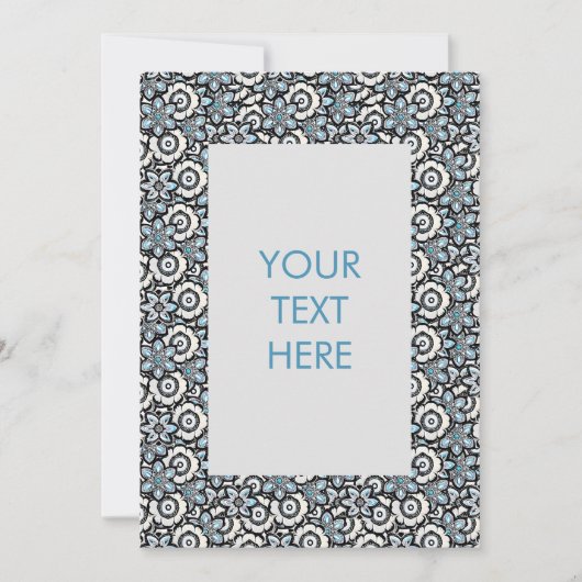 Floral Boho Pattern Blank Kaart Invitation (Voorkant)