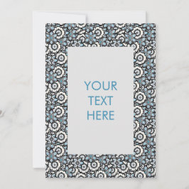 Floral Boho Pattern Blank Kaart Invitation