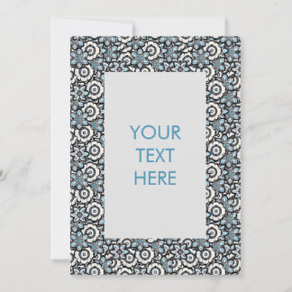 Floral Boho Pattern Blank Kaart Invitation