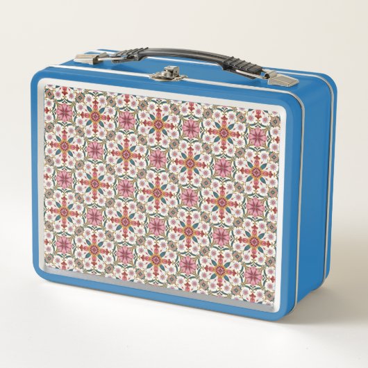 Floral Boho Pattern in Red, Pink & Teal (Voorkant)