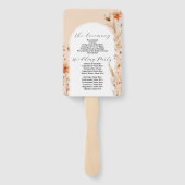 Floral Boho Peach Bohemian Programma Handwaaier (Achterkant)