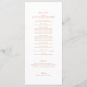 Floral  Boho Peach Trouwprogramma (Achterkant)