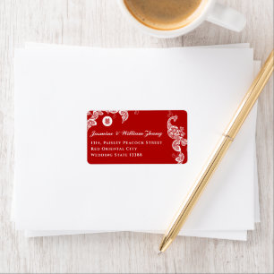 Floral Boho Peacock Elegant Asian Wedding Address Etiket