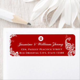 Floral Boho Peacock Elegant Asian Wedding Address Etiket