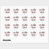 Floral Boho Personalized Trendy Wedding Vierkante Sticker (Vel)