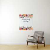 Floral Boho Photo Booth Prop Fall Bruiloft Achterg Wandkleed (In situ)