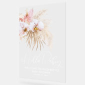 Floral Boho Pink Baby shower Welkom Acryl Bord (Hoek)