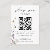 Floral Boho QR Code Floral Wedding RSVP Informatiekaartje (Voorkant)