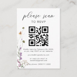 Floral Boho QR Code Floral Wedding RSVP Informatiekaartje