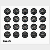Floral Boho Rainbow met persoonlijke naam Ronde Sticker (Vel)