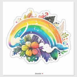 Floral Boho Rainbow-Sticker Sticker
