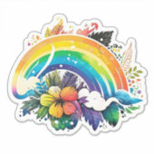 Floral Boho Rainbow-Sticker Sticker (Voorkant)